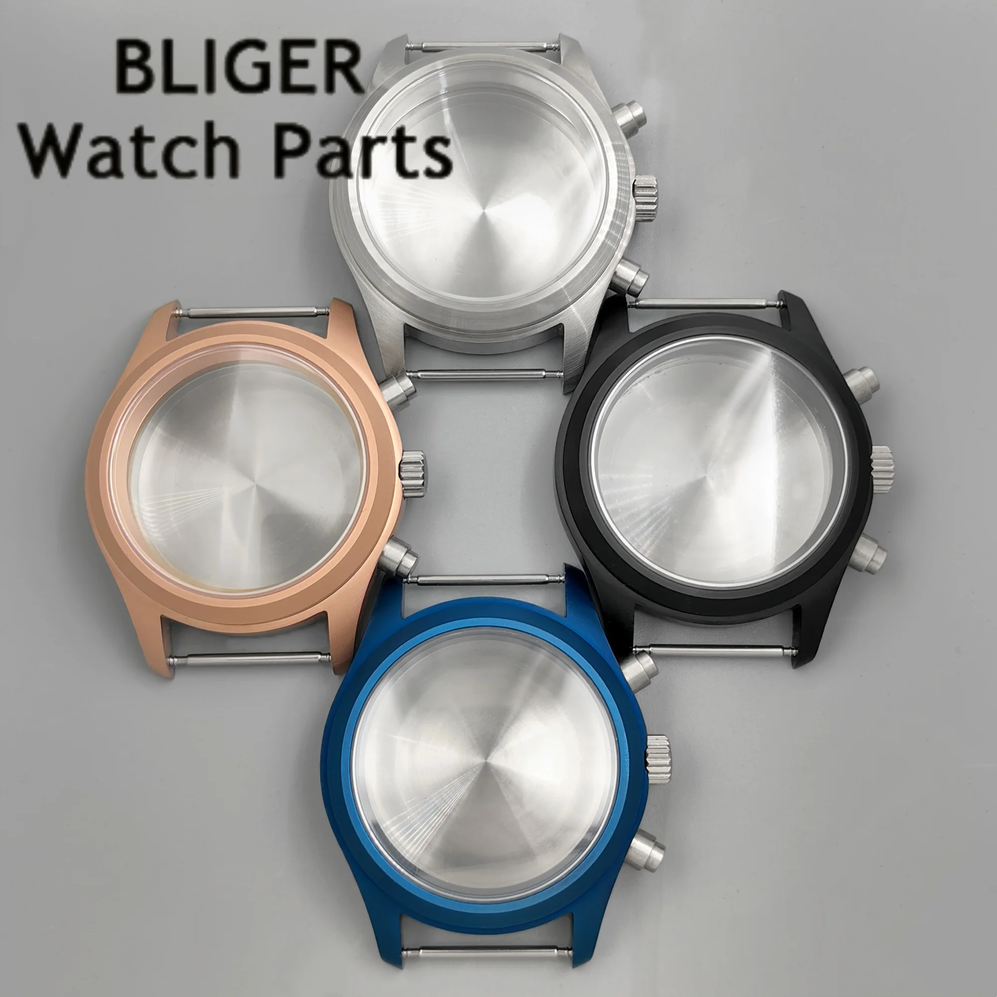 

Diver 38mm Pilot Watch Case Domed Sapphire Glass Fit VK63 VK64 VK67 VK68 Quartz Movement For 30mm Watch Dial Modification Parts