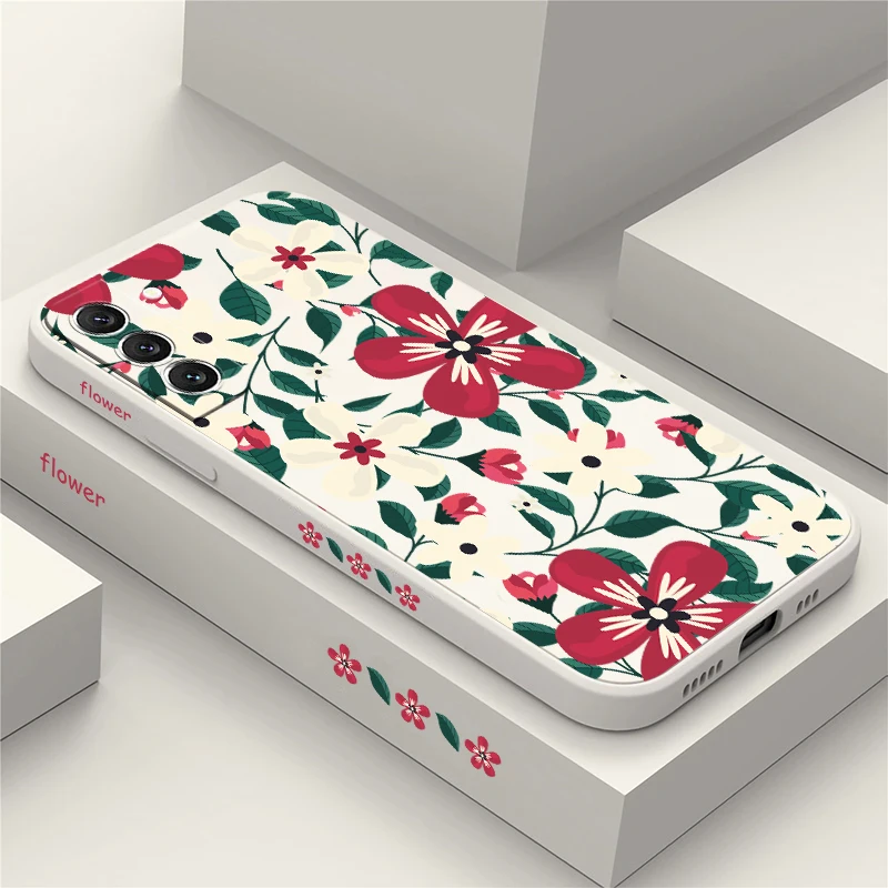 S25 Edge Fashion Flower Phone Case For Samsung Galaxy S24 FE S25 Ultra S23 Plus S22+ S21 5G S20 FE Shockproof Soft Silicon Cover