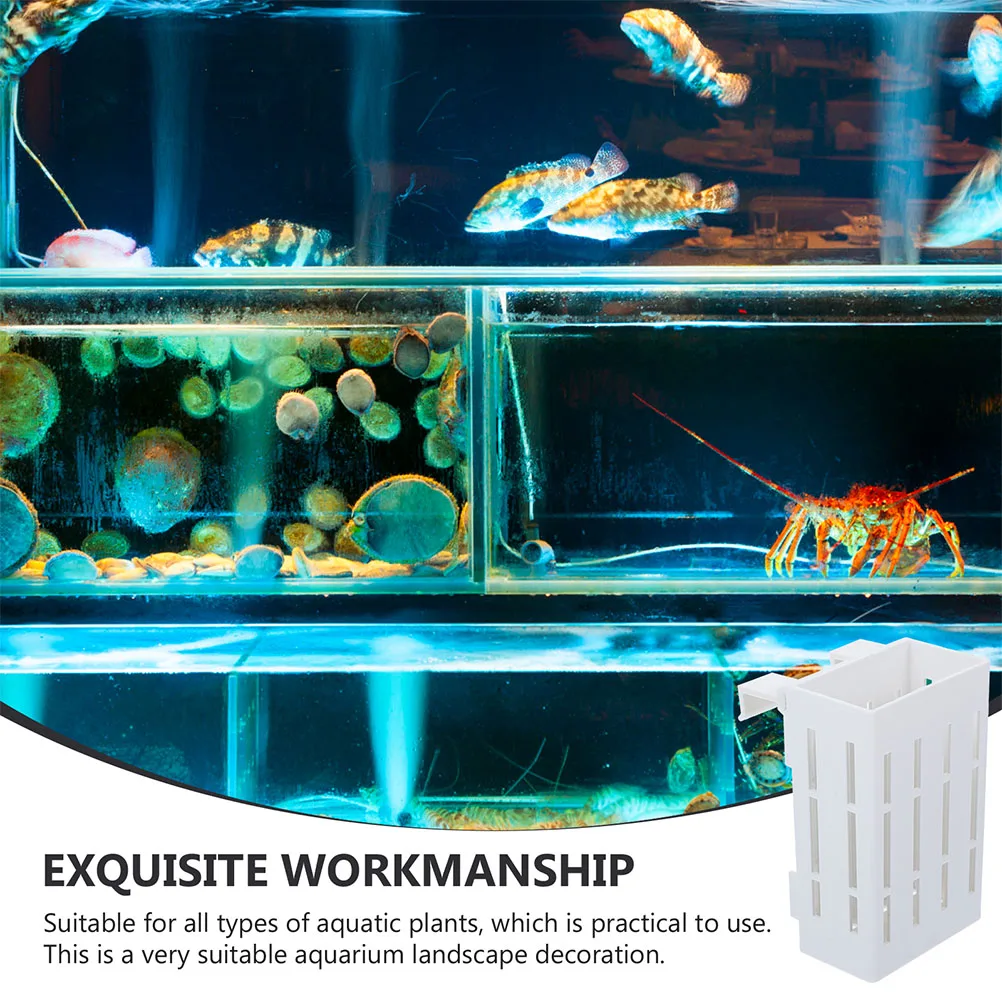 4Pcs Wasser Anlage Stehen Anker Aquarium Hängen Halter für Aquatische Topf Multifunktions Corral Kunststoff Anker Wachsen Korb