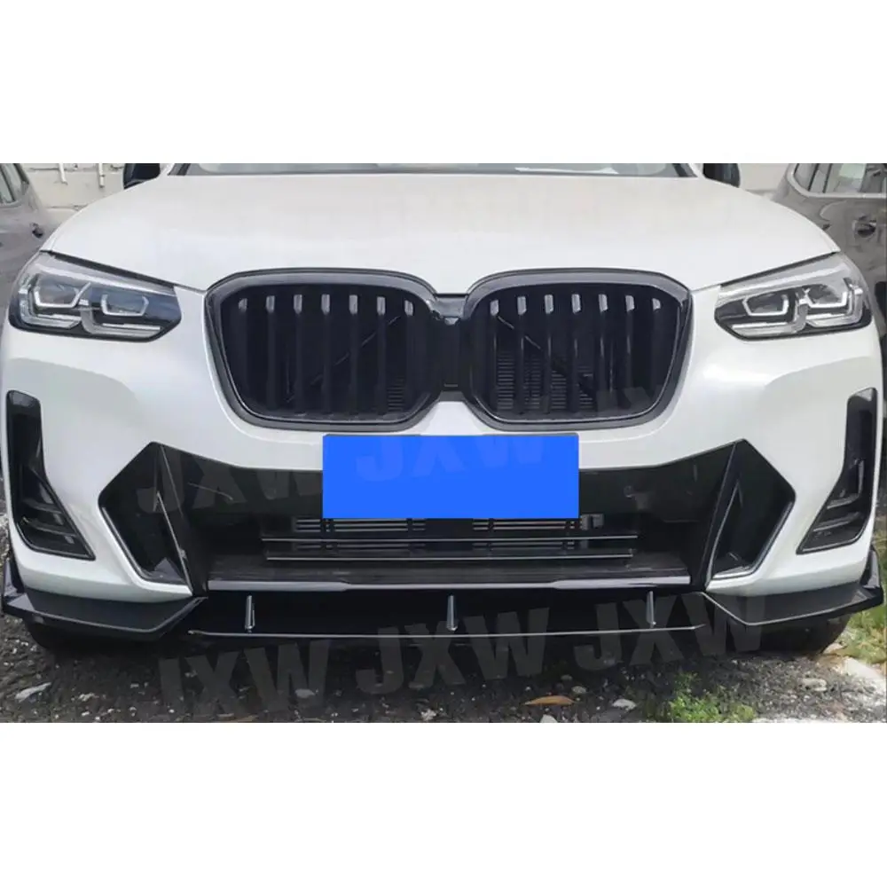 3Pcs/set ABS Front Bumper Lip Chin Spoiler For BMW X3 G01 X4 G02 M Sport 2022+ Front Bumper Lip Chin Spoiler Body Kit