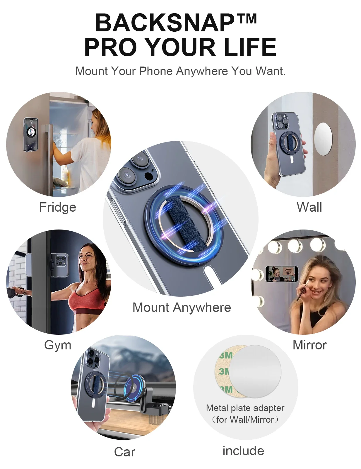 حامل هاتف EWA MagOne Ultra، حامل هاتف مغناطيسي مزدوج قابل للاستبدال وقابل للإزالة لسلسلة iPhone 13-16