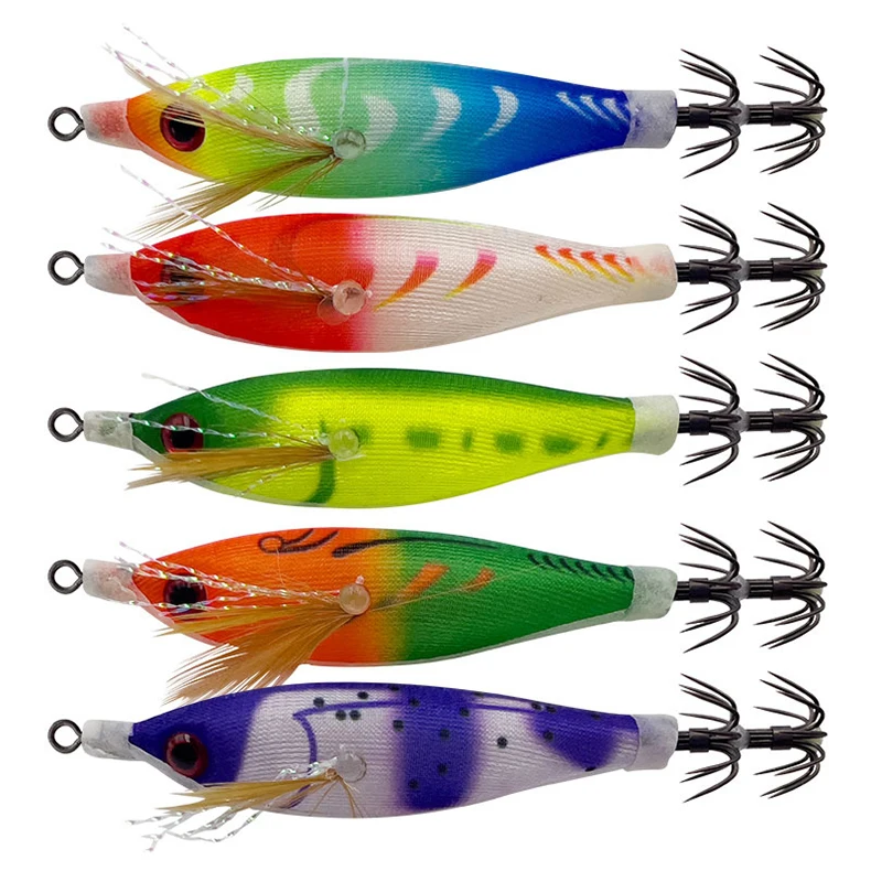 ShareShark 10 Stück/Box Leuchtende Tintenfisch-Jigs, Salzwasser-Angelköder, Meeresfischerei-Köder für Oktopus, Tintenfisch und Krake – Detail 11