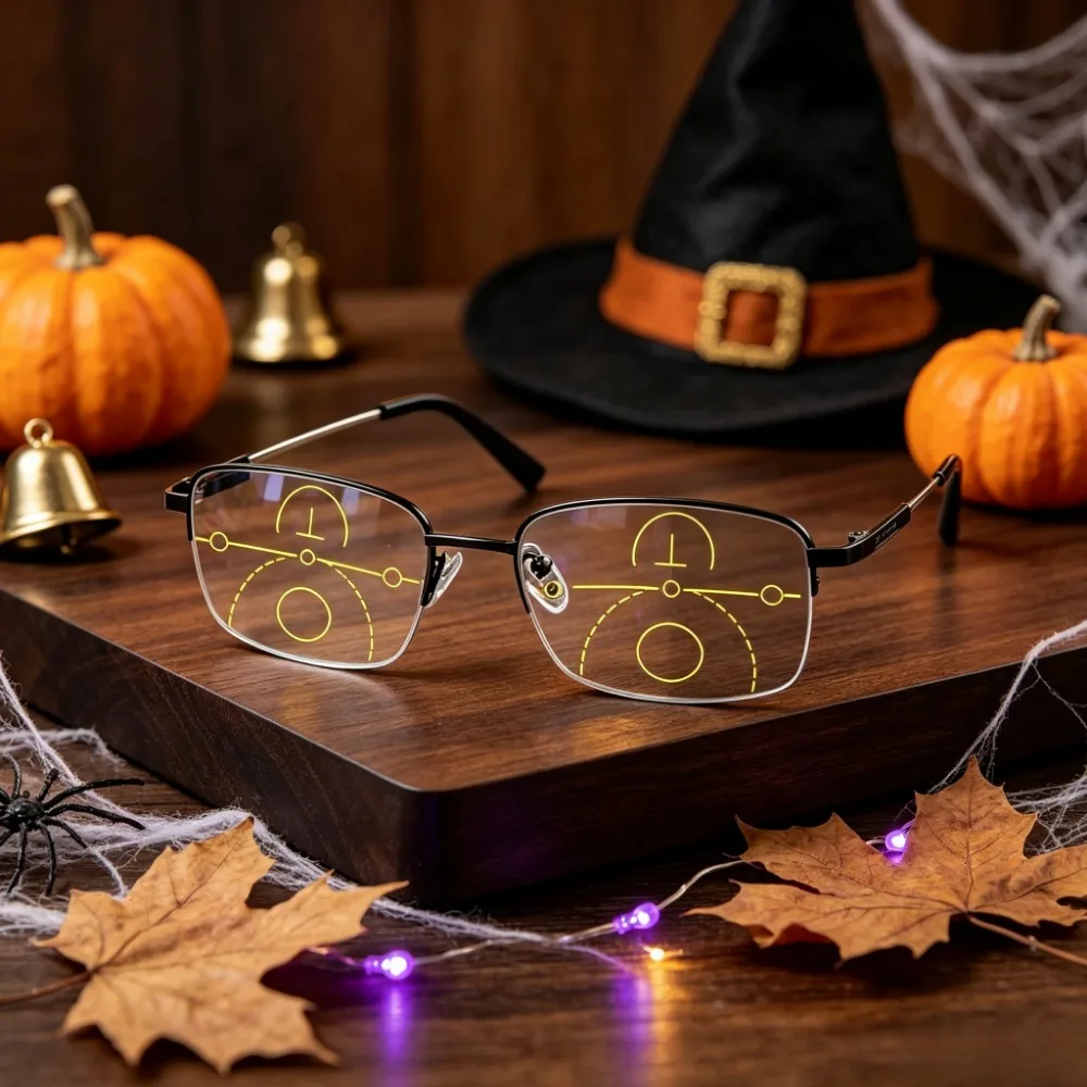 1 Pair of 2026 Light-Colored Reading Glasses, Semi-Metallic Frames, Light Weight, Comfortable to Wear, Unisex Design, Christmas and Halloween Gifts