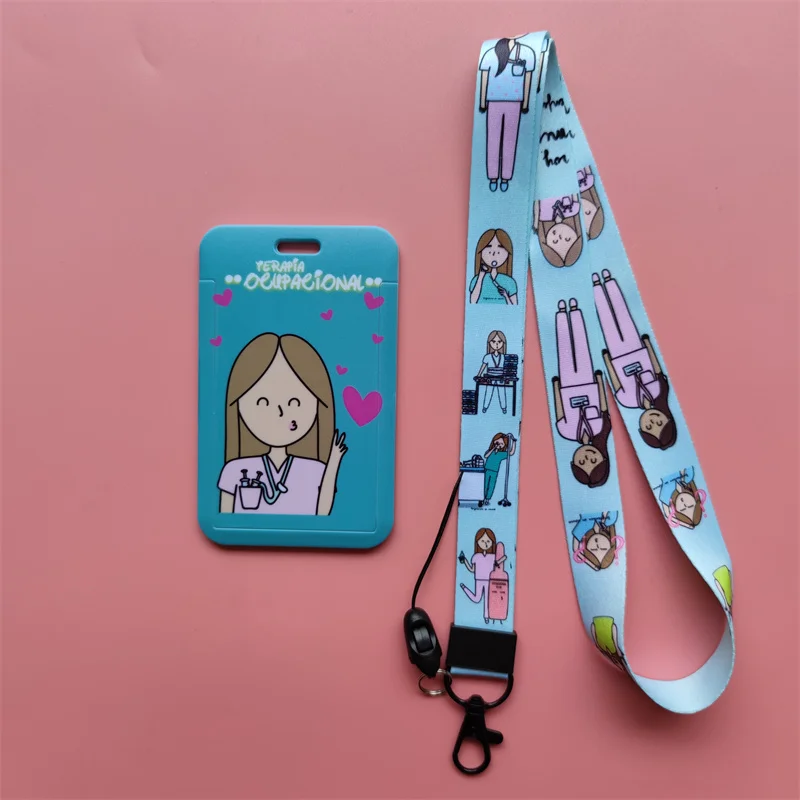Neue Kreative Arzt Krankenschwester Lanyards ID Abzeichen Halter Frauen Karte Halter Hängen Seil Mädchen Lanyard Karte Fall Versenkbare Clip – Detail 32