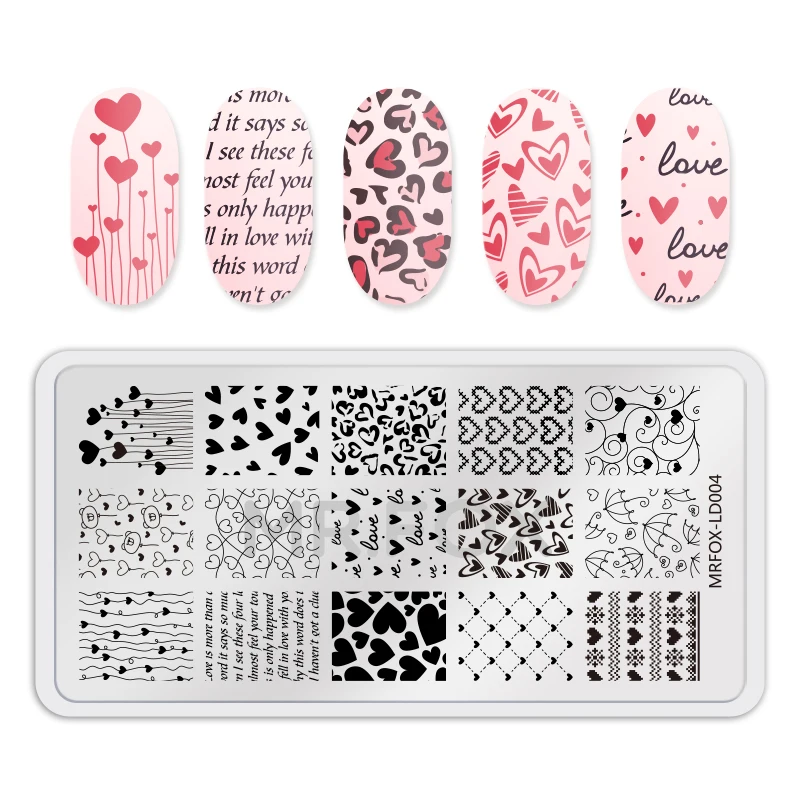 8PCS Ice Cream Nail Stamping Plates Set Summer Template Stencils Nail Art Stamp Image Plate Manicure Nail Print Tools