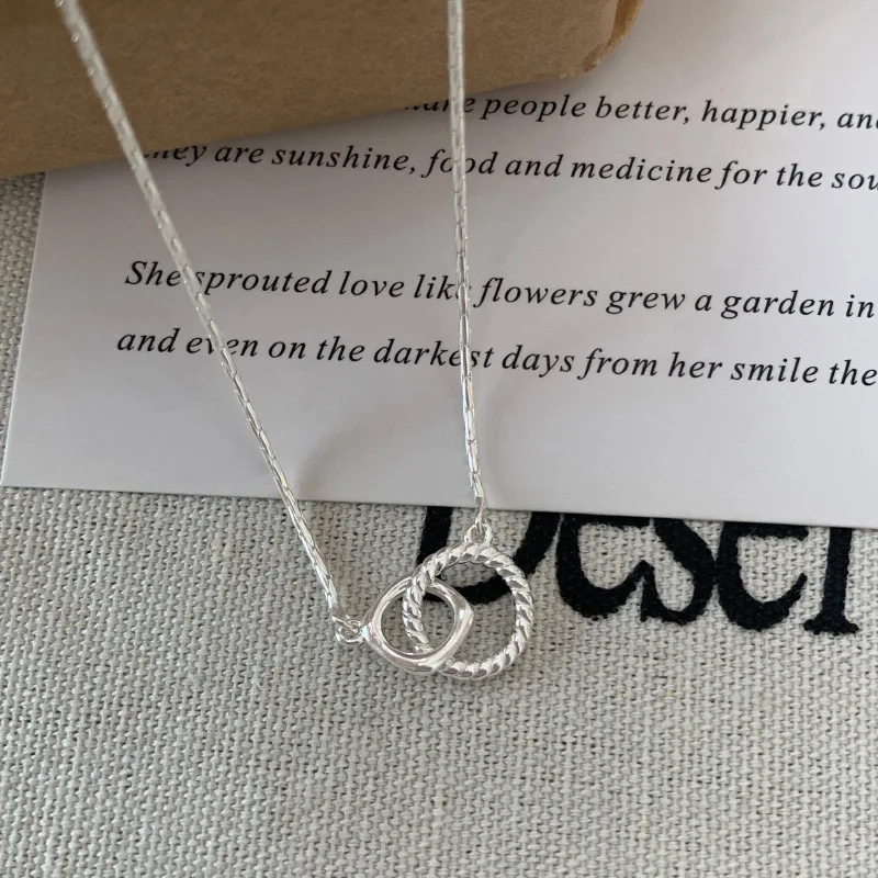 XIYANIKE Summer Korean Double Circle Necklace For Women Girl Niche Fashion New Jewelry Lady Gift Party Wedding collier femme