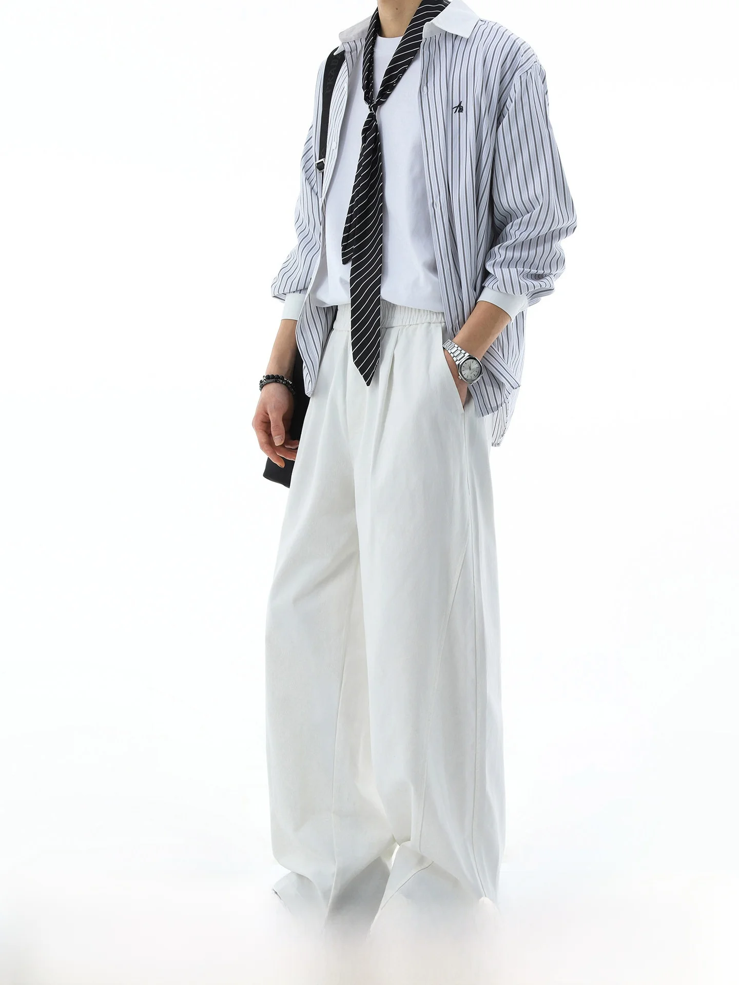 American Style White Casual Pants Men's Summer Straight Leg Workwear Trousers Dream Made New 2026 Men's Cotton Breathable Sum...