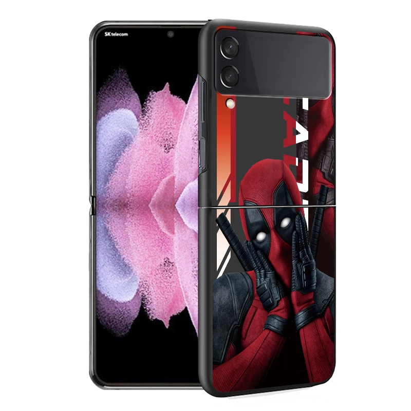 Marvel Steve Rogers Deadpool Black ZFlip Case For Samsung Galaxy Z Flip 4 3 5G Hard Cover for Galaxy zflip4 3 Shell Phone Fundas