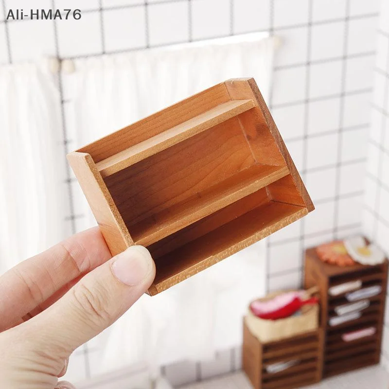 (YY) 1 قطعة 2025 جديد 1: 12 دمية مصغرة الخشب عرض الرف خزانة تخزين الرف لعبة بيت الدمية الأثاث نموذج اللعب #3