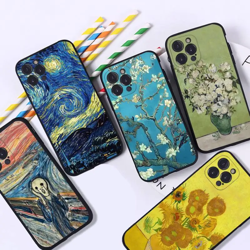 Van Gogh Starry Sky Art Phone Case For iPhone 8 7 6 6S Plus X SE 2020 XR XS 14 11 12 13 Mini Pro Max Mobile Case