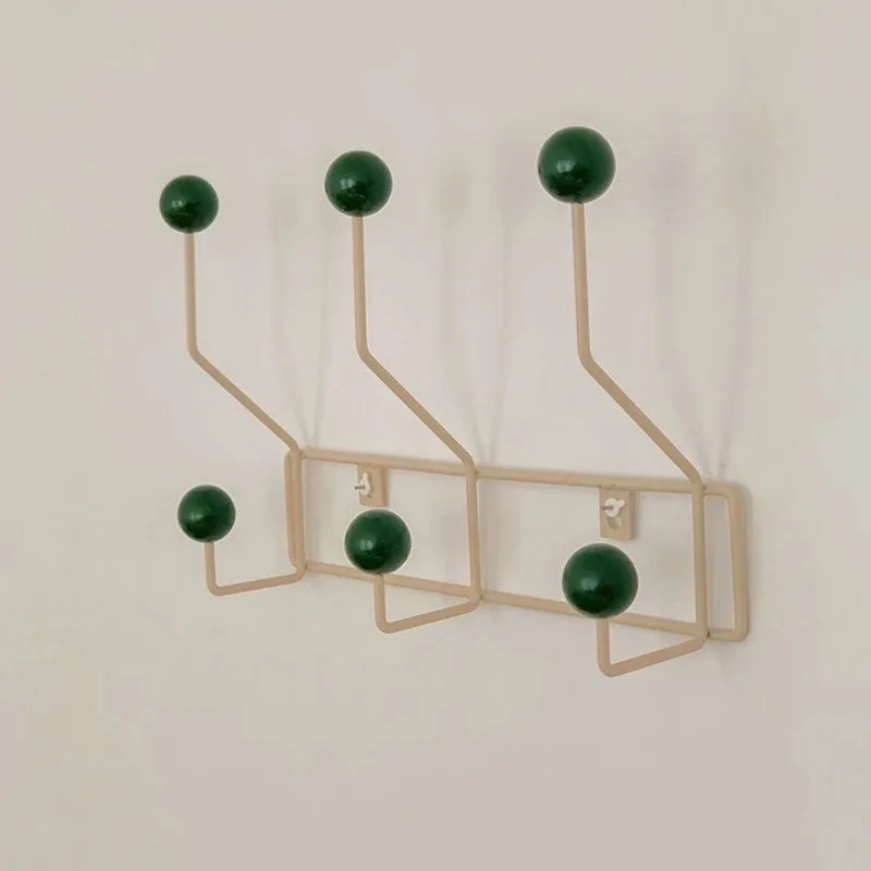 壁掛けコートラック-ドレッシングルーム用ハンガー-玄関ホール用多機能ミニマリストコートラック-北欧風廊下用壁掛けハンガー-フック