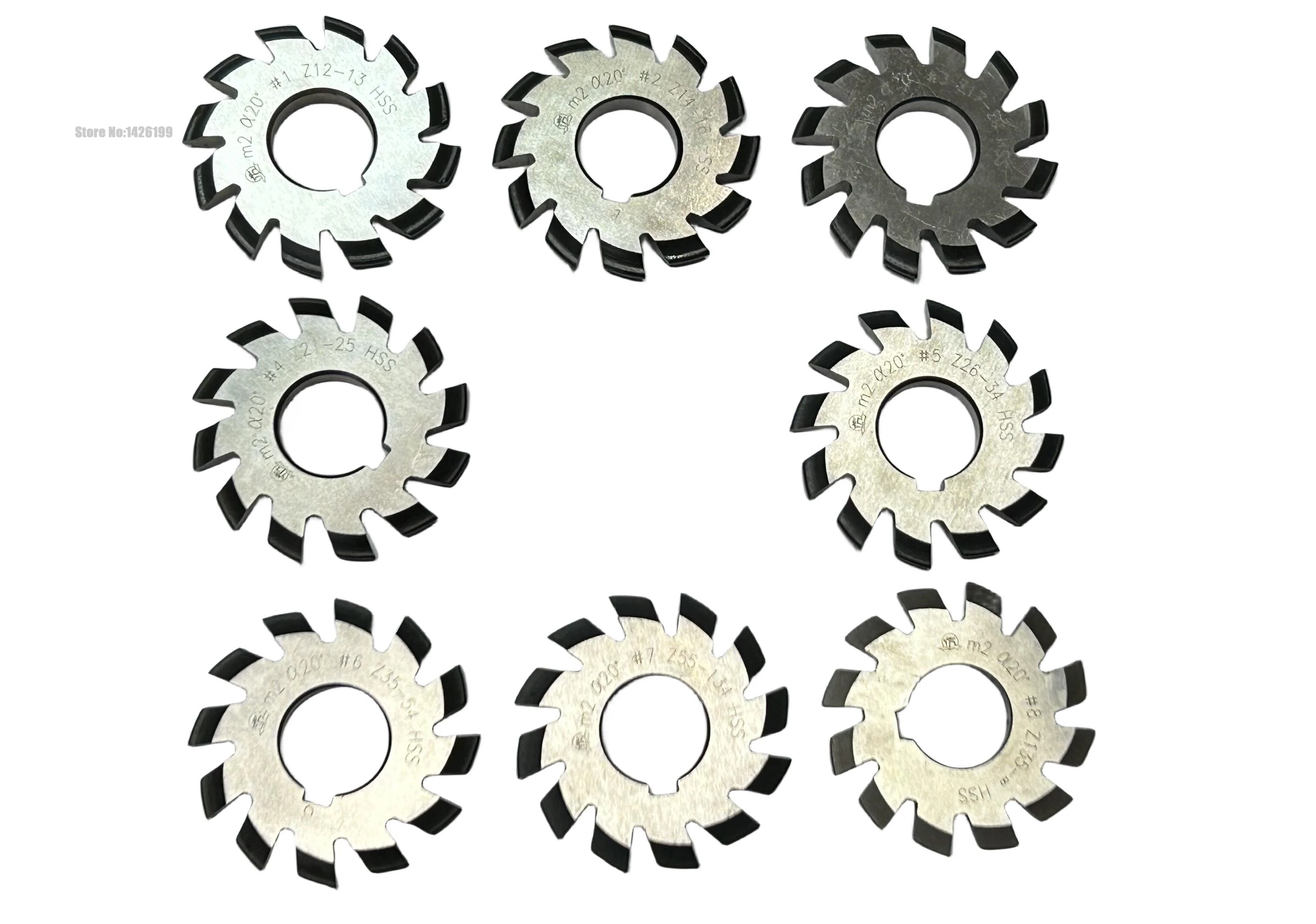 Fresa per ingranaggi CNC Disco cilindrico in acciaio ad alta velocità Angolo di pressione di 20 gradi per moduli 1 1.5 2 2.5 3 4 5 6 8 10 Lunga durata