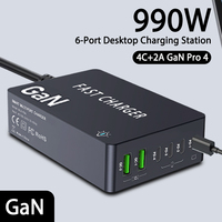 990W USB Type C GaN Charger 300W PD PPS QC4.0 Fast Charging Station Quick Charge For Laptop iPhone 16 15 Samsung Macbook Tablet