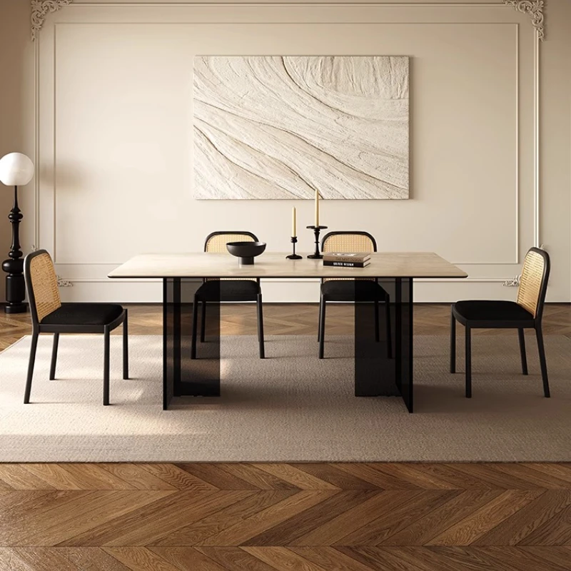 Minimalist Rock Slab Dining Table Designer Adult Designer Lounge Reception Table Unusual Aesthetics High Quality Mesa Furniture