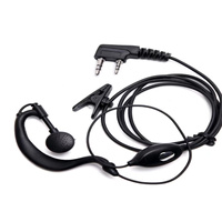 Two Way Radio Earpiece with Mic Single Wire Earhook Headset Compatible with Baofeng BF-888S UV-5R H-777 RT22 Arcshell AR-5 Walki