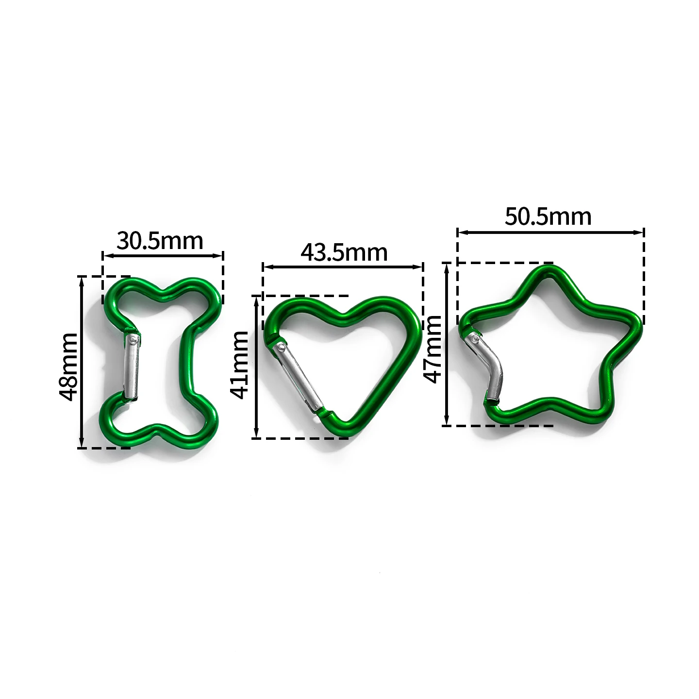 1pcs/Lot Aluminum Mini Carabiner Clip Star/Heart/D/Bone Shaped Locking Buckle for Outdoor Tools DIY Jewelry Making Findings view 2