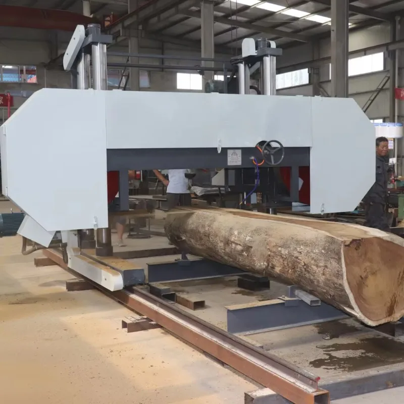 Hydraulic Horizontal Band Sawmill Single Chain Tumble Log Cutting Machine Good Price