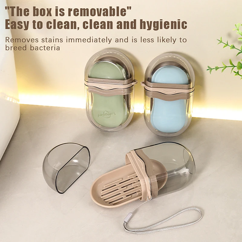 1PC Travel Soap Box Portable Soap Dishes Sealed Drainage Soap Case Waterproof Soap Organizer Tray Leak Proof Soap Organizer