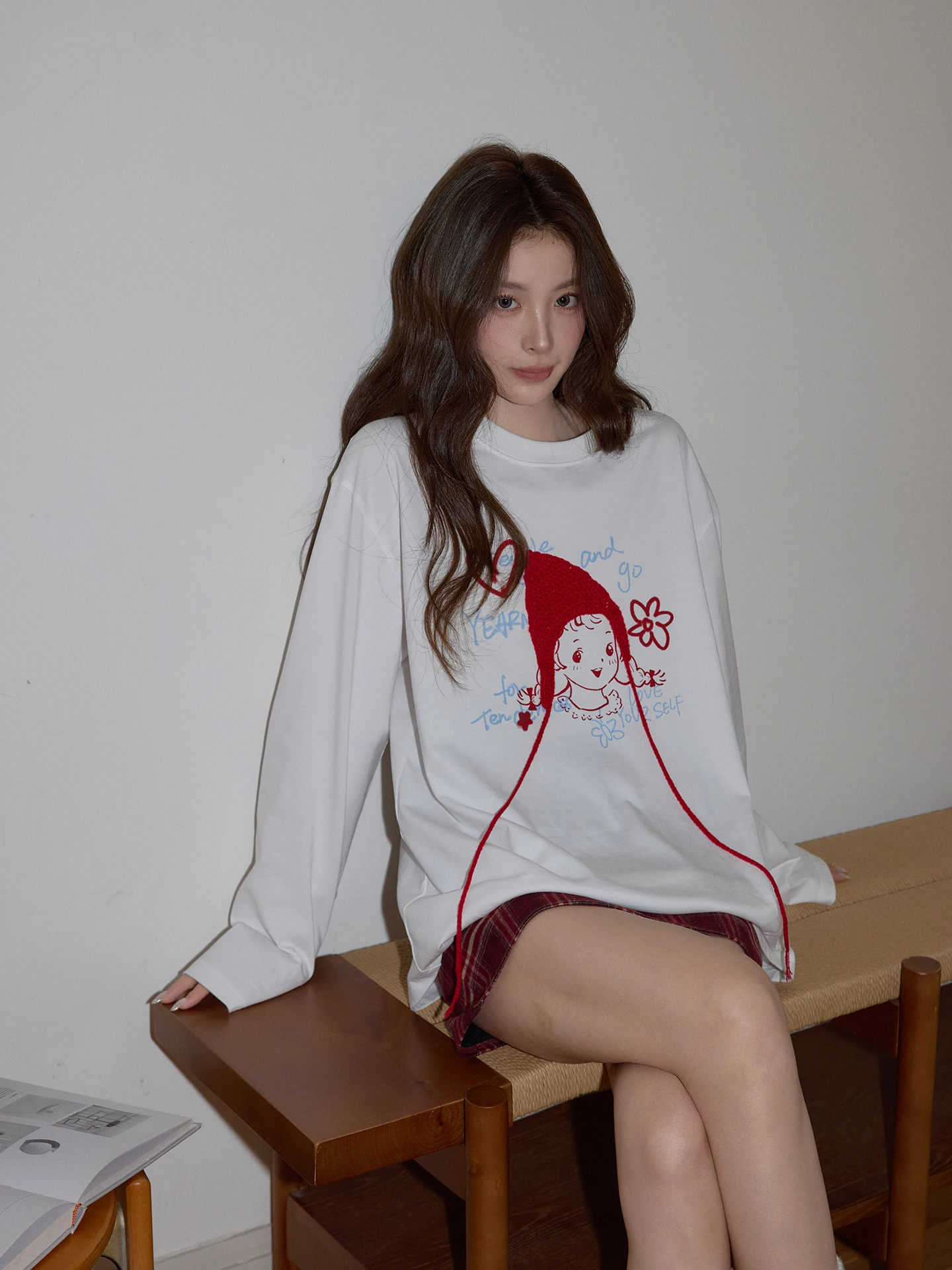 

Повседневная свободная женская футболка с длинным рукавом и круглым вырезом, зимний базовый слой, удобная хлопковая футболка с принтом, удобная для повседневной носки