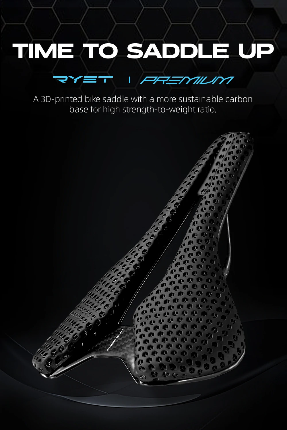 Selle de vélo RYET 3D imprimée en carbone intégral 245*135/145/155mm, selle de vélo pour VTT, gravel, route, coussin de siège, pièces de vélo  18