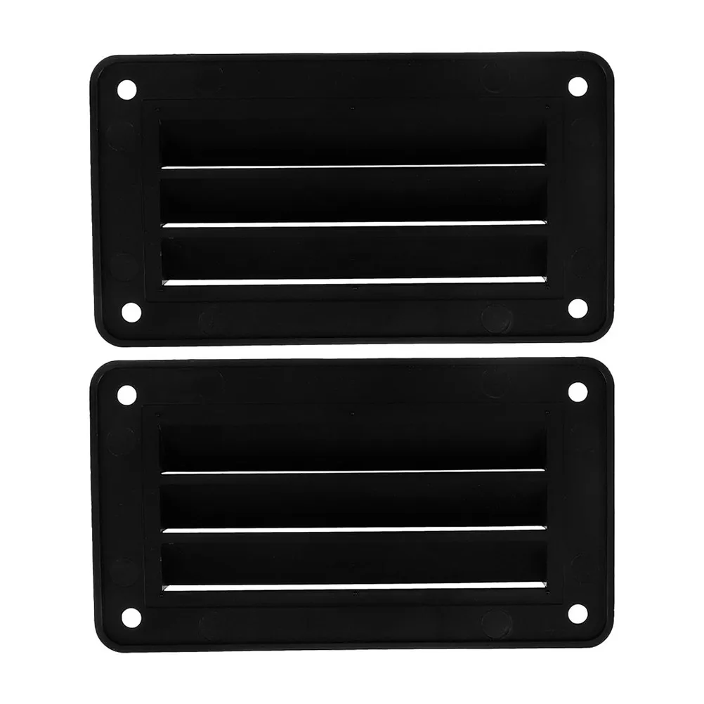 

2Pcs Ventilation Outlet Marine Air Vent Louver Covers Black Rectangular Exhaust Vent for Boat Rv Yacht Camper Interior Air
