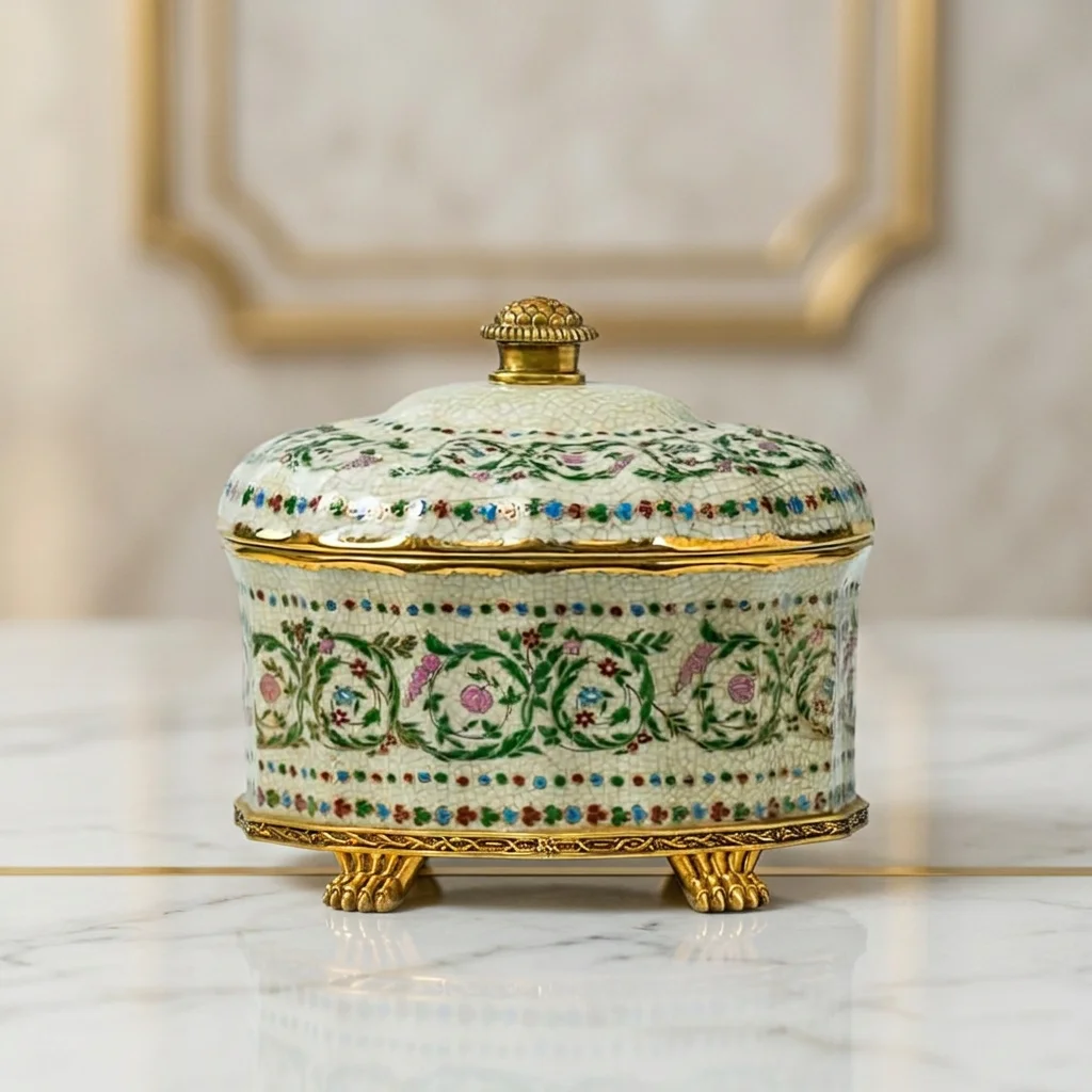 &c Luxury Ceramic Storage Containers Storage Box with Decorative Lid Home Decorative Accessory