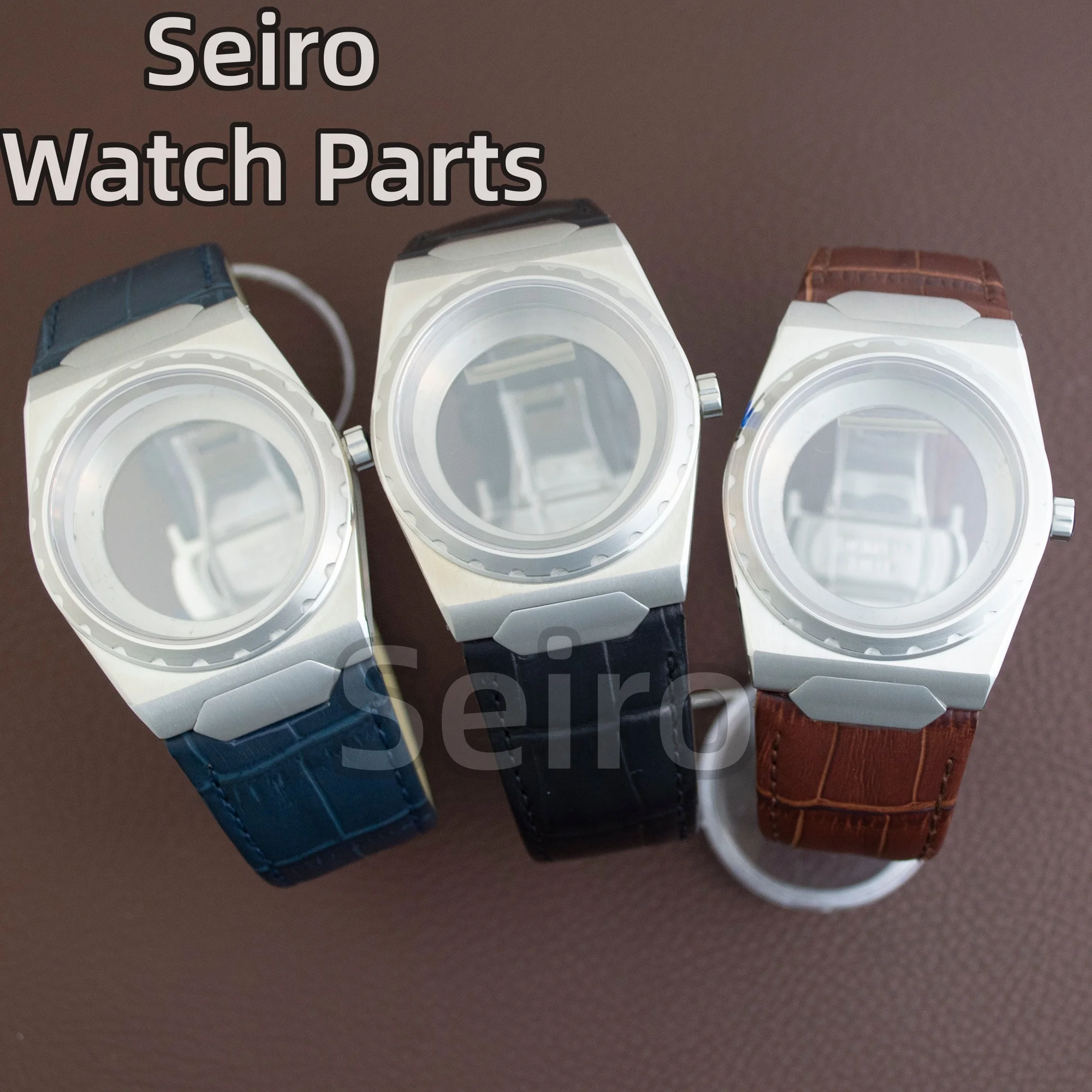 VC222 ساعة حافظة الصلبة الفولاذ المقاوم للصدأ 37 مللي متر ساعة حافظة الياقوت الزجاج 100 متر مقاوم للماء لحركة NH35 NH36 28.5 مللي متر 31 مللي متر الطلب