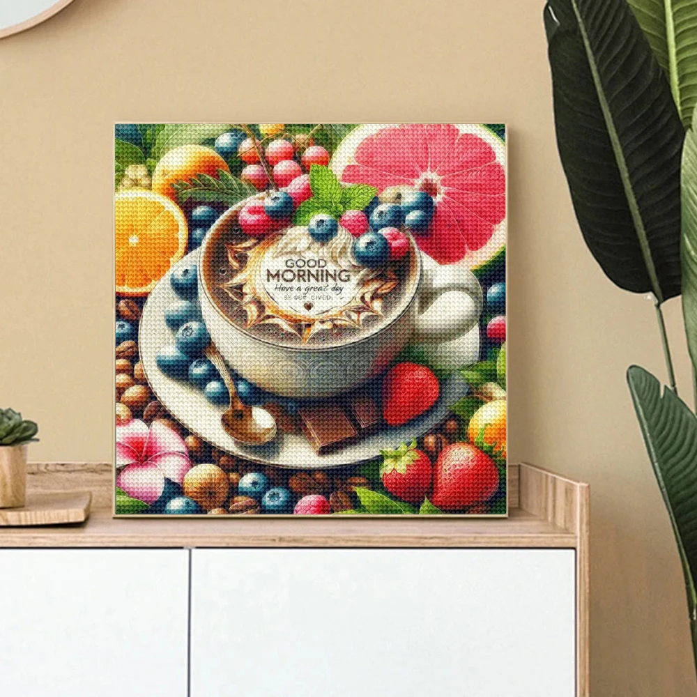 5D DIY Diamond Painting Cartoon Cup Full Diamond Mosaic Embroidery Fruit Art New Product Home Decoration Painting