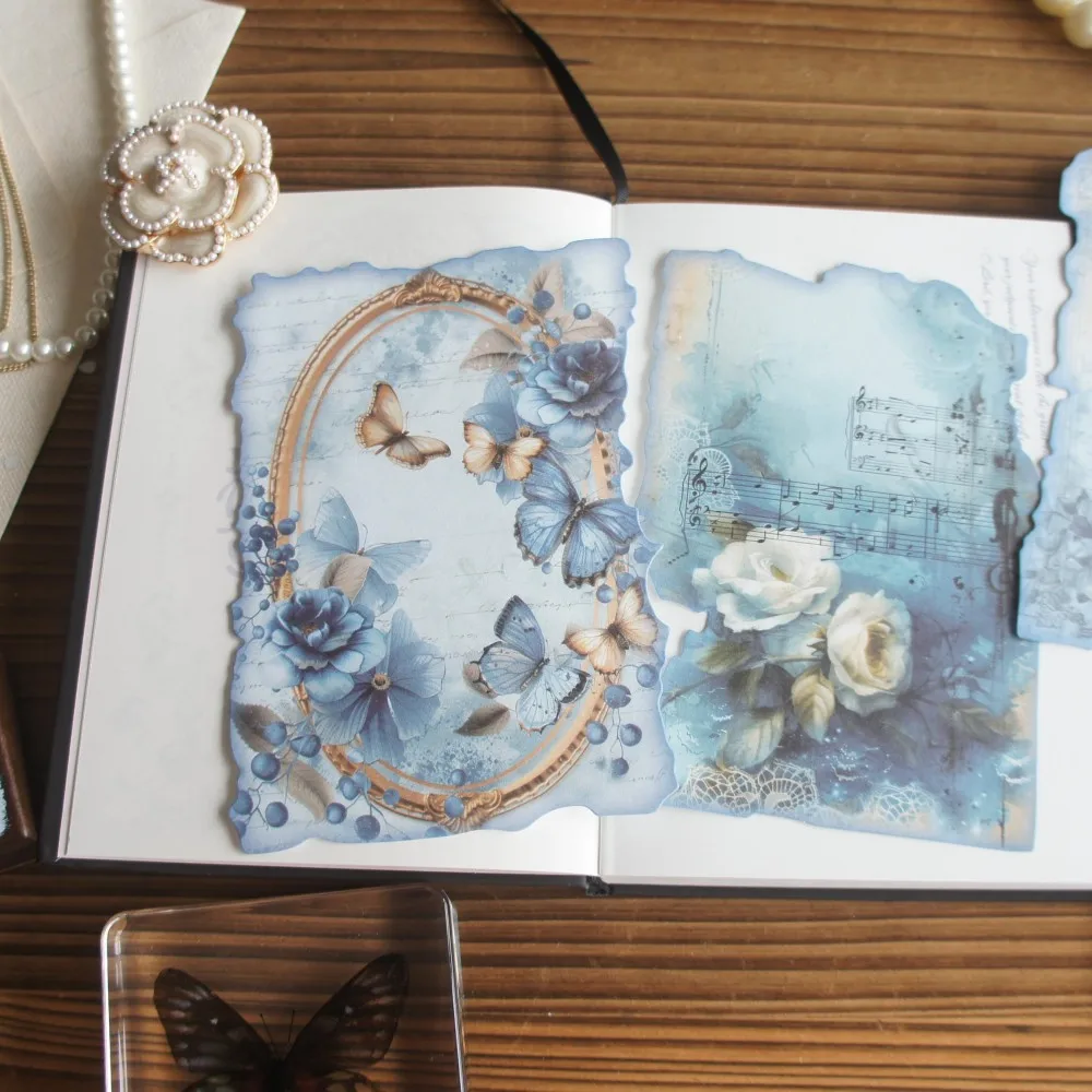 

20 Sheet Burnt Border Rose Painting Photo Design Paper Gift Tag Gift Decoration Scrapbooking DIY Background Paper