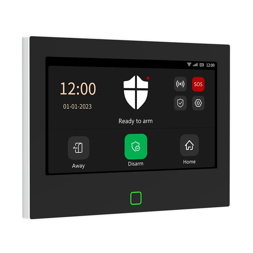 SZMYQ Tuya Smart Home Alarm System 7INCHES 4G & WIFI & RF433 TOUCH SCREEN 8 Wired Zone Security HD Alarm Security PANEL