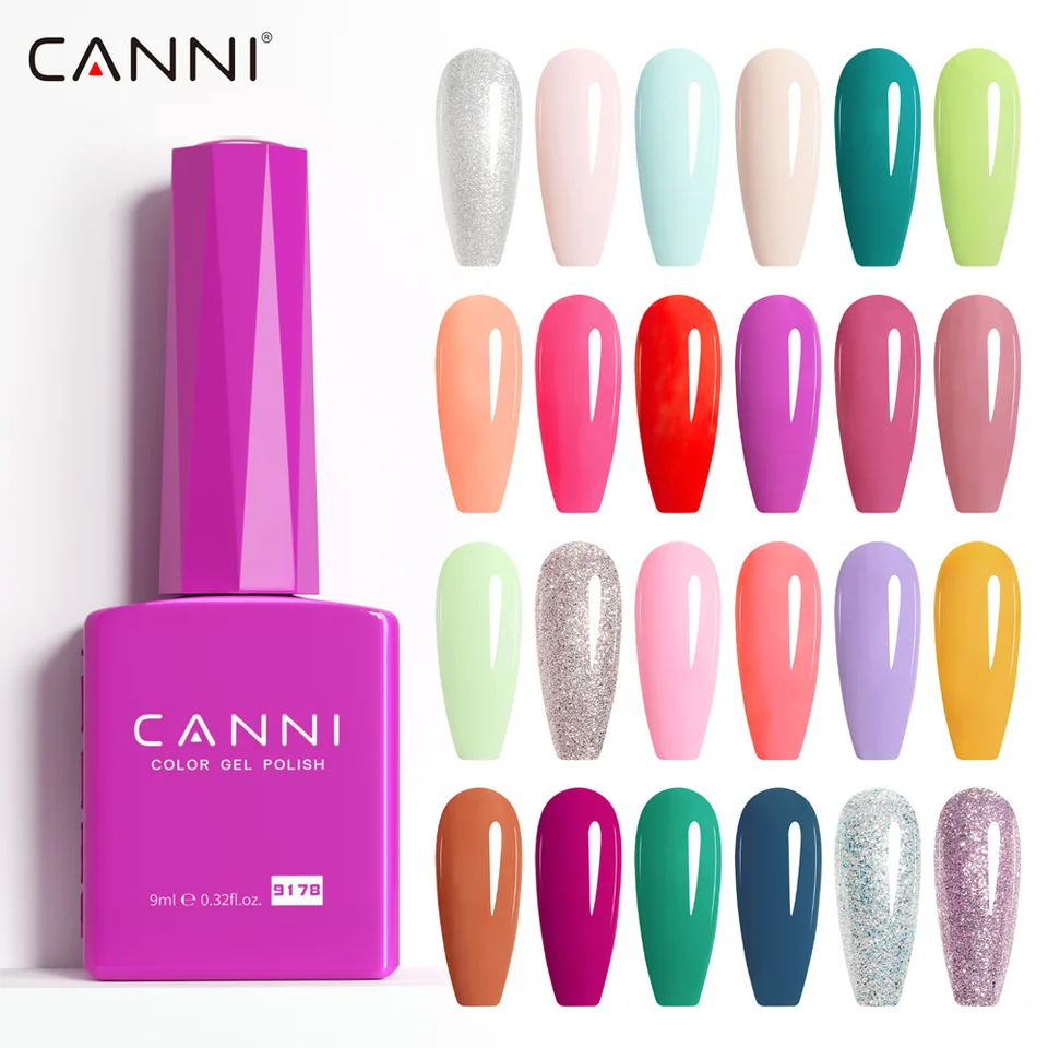 CC8 CANNI esmalte de uñas en gel de 9 ml, libre de HEMA, colores de verano, se remoja con UV LED, textura suave, arte de uñas, manicura 3