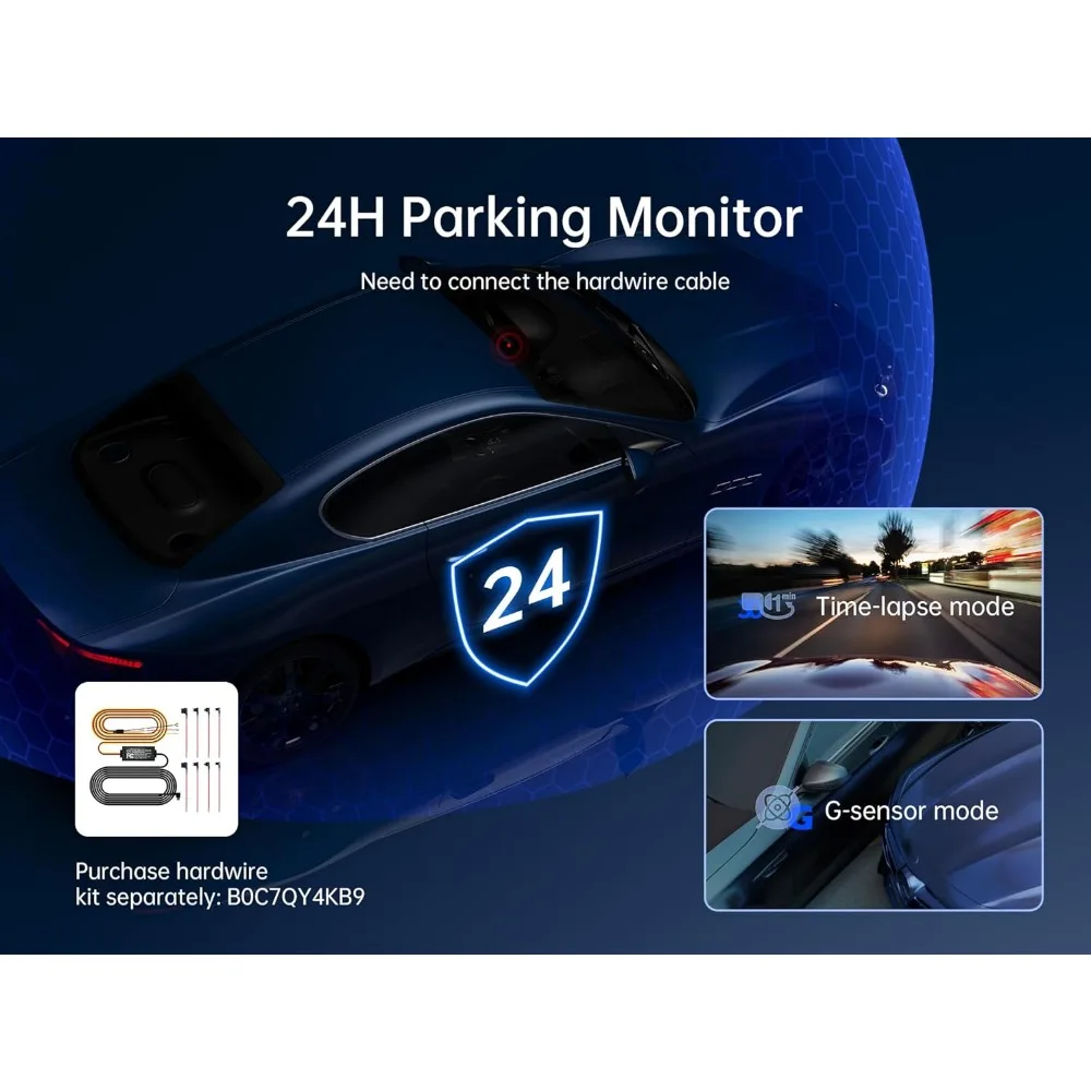 Pelsee 4K 3 Channel Dash Cam Front and Rear Inside, Dash Camera for Cars, 4K+1080P+1080P Dashcam with APP & WiFi, 64GB Card Incl