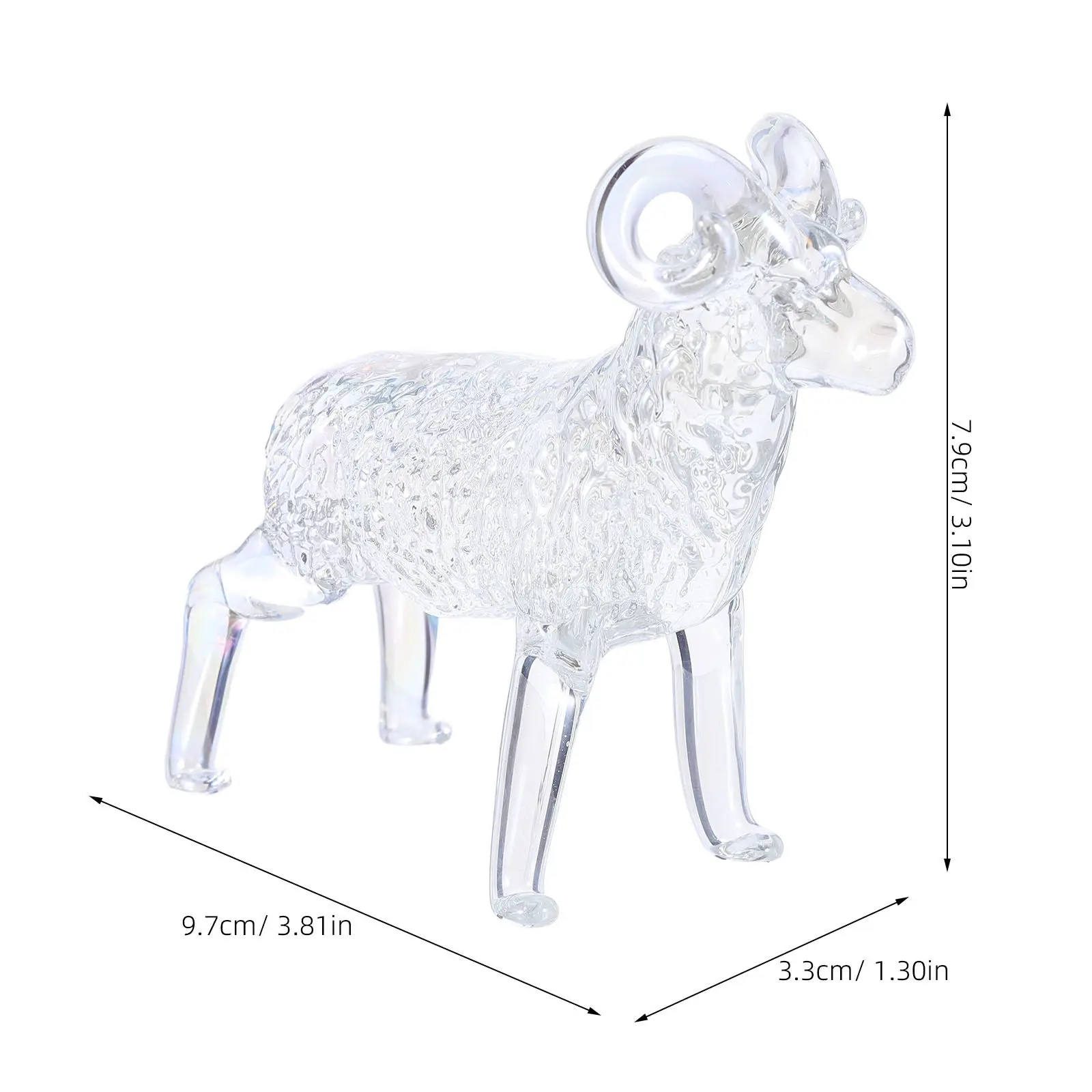 Crystal Handcarved Goat and Sheep Ornament Animal Decorative Statue for Year 2027 Lunar New Year Home Office