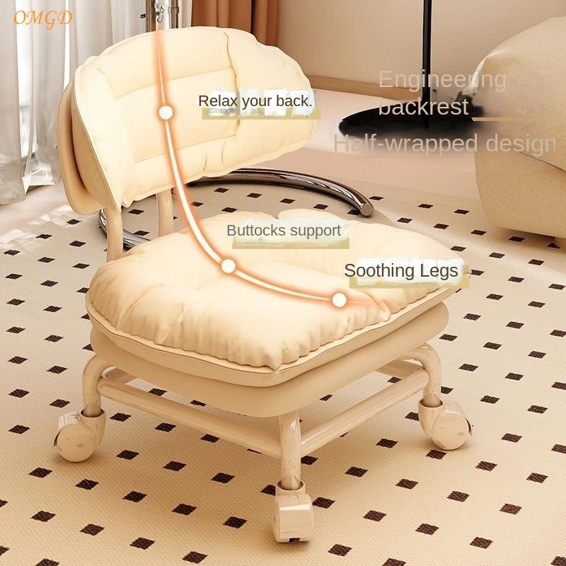 OMGD Universal Wheel Small Stool Household Shoe Bench With Baby God Child With Wheel Bench Seamstress Backrest Chair Tabouret