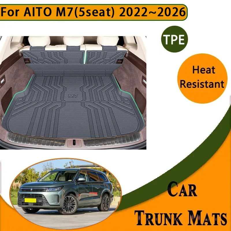 

Car Rear Trunk Mats For AITO M7 Seres M7 7 2022 2023 2024 2025 2026 5seat Waterproof Covers Storage Pads Cargo Liner Accessories