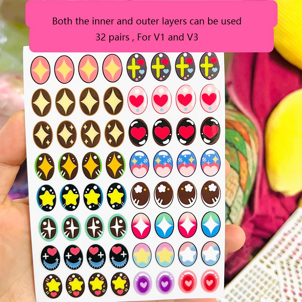 17 سنتيمتر Labubu V1 V3 ملصقات ماكياج العين الرائعة إكسسوارات دمي #6