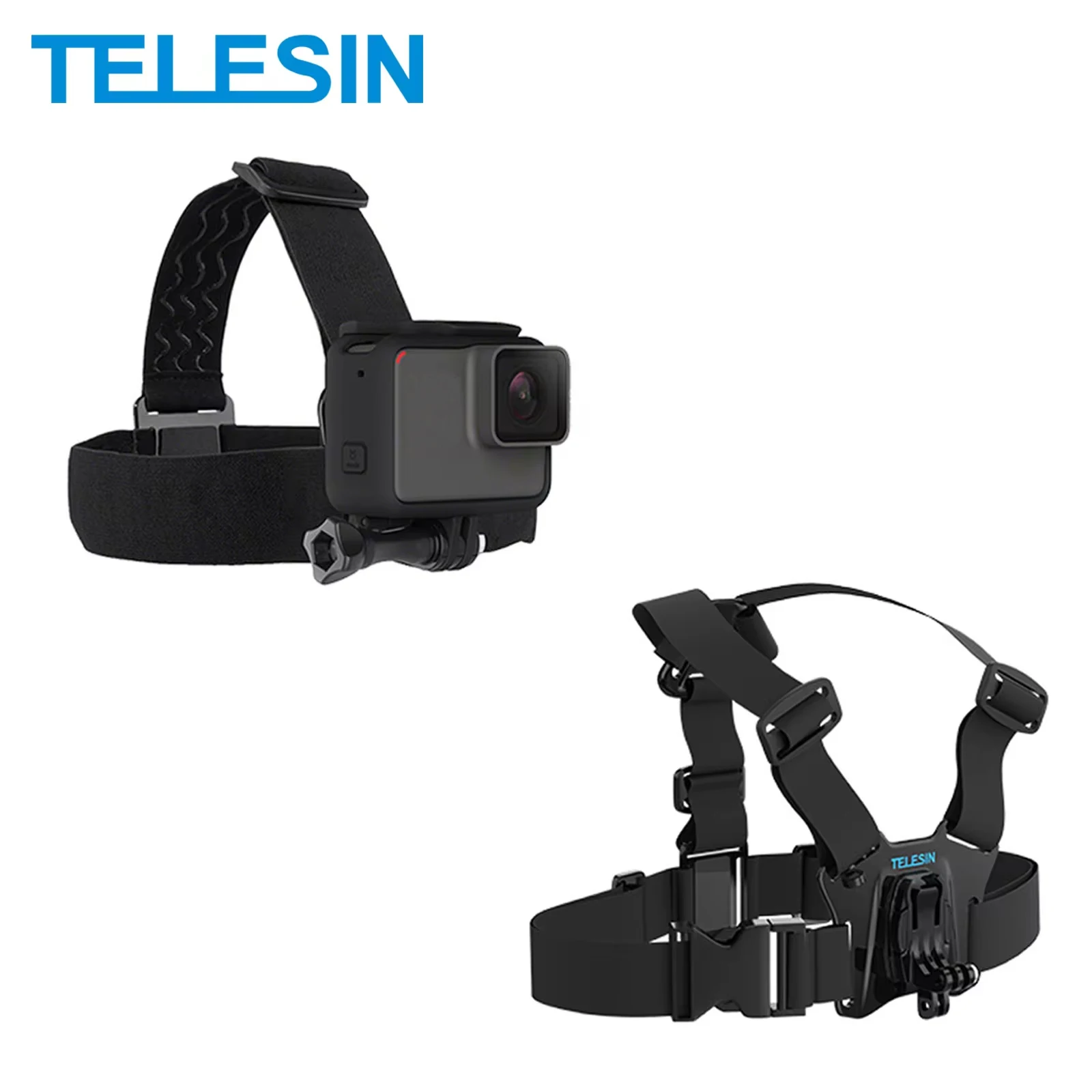 TELESIN Chest Belt Head Strap Mount Action camera mount for GoPro Hero 13 12 11 10 9 Insta360 DJI Osmo Action Camera Accessories