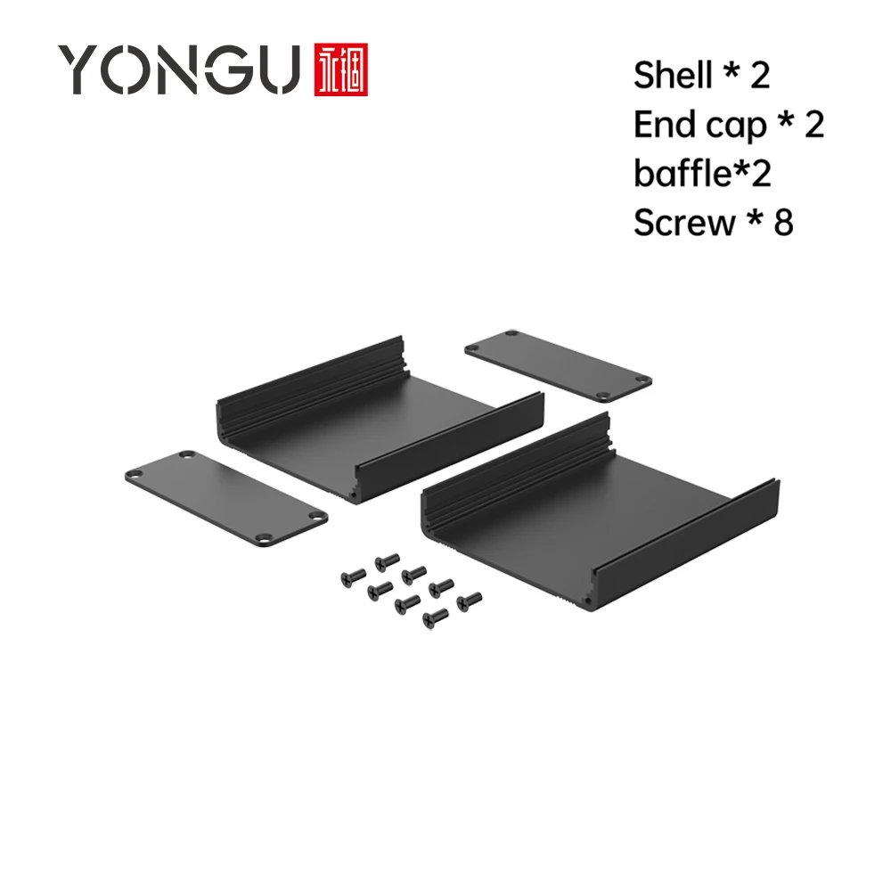 Aluminium Electronic Cable Box CNC Milling Machine Components PCB Housing Split Type Custom Instrument Enclosure H06 63*25MM