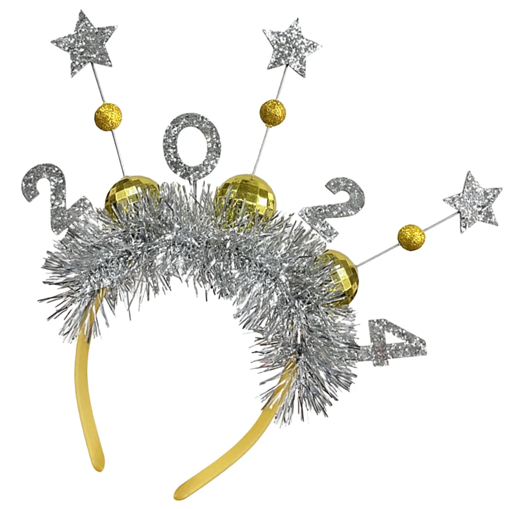 2024 New Year Fireworks Hair Buckle Headdress Headband Year's Eve Party Supplies Decor Headbands Hairband Make