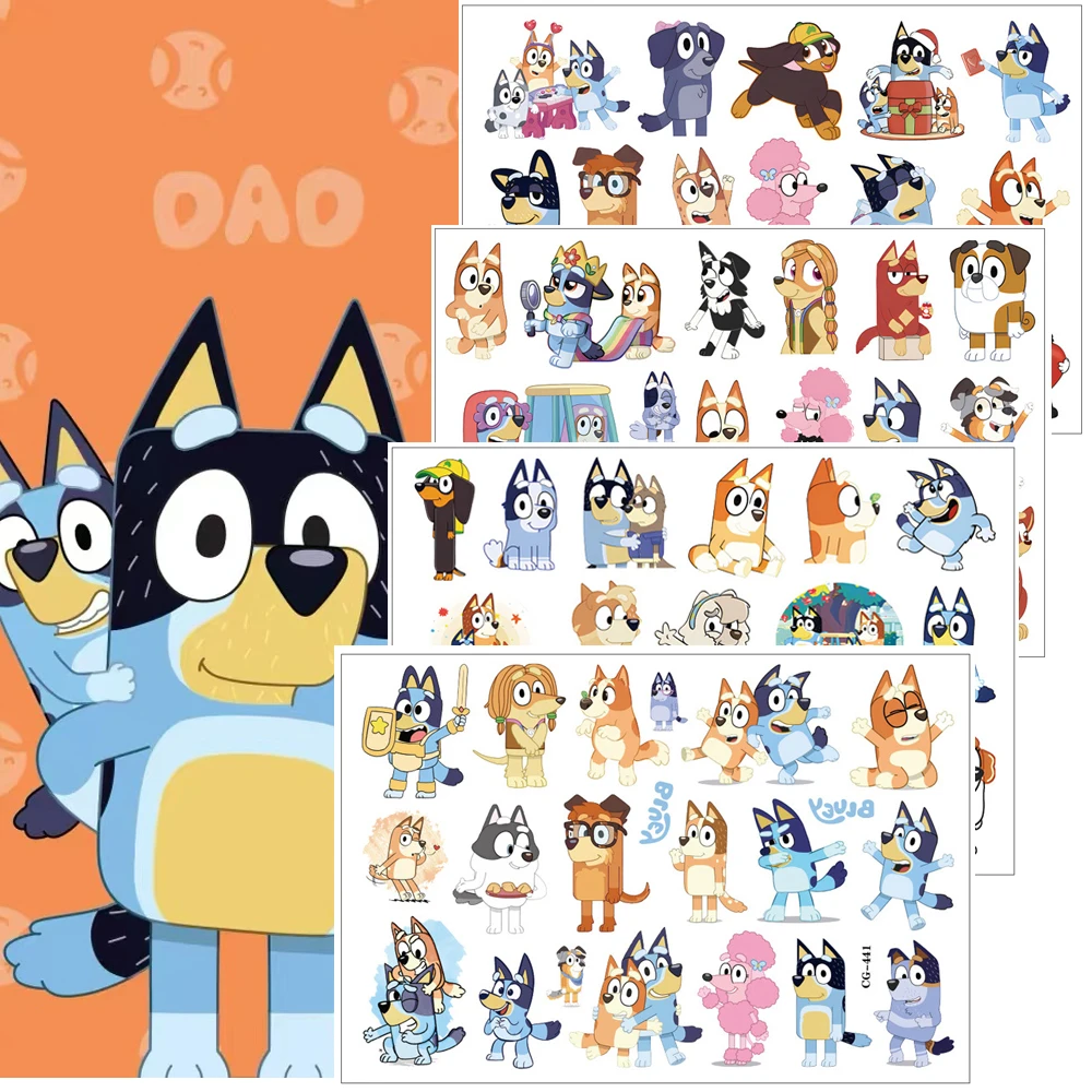 

1Pcs Cartoon Bluey Anime Temporary Tattoo Sticker Body Art Fake Tattoo Stickers Cosplay For Birthday Party Gifts