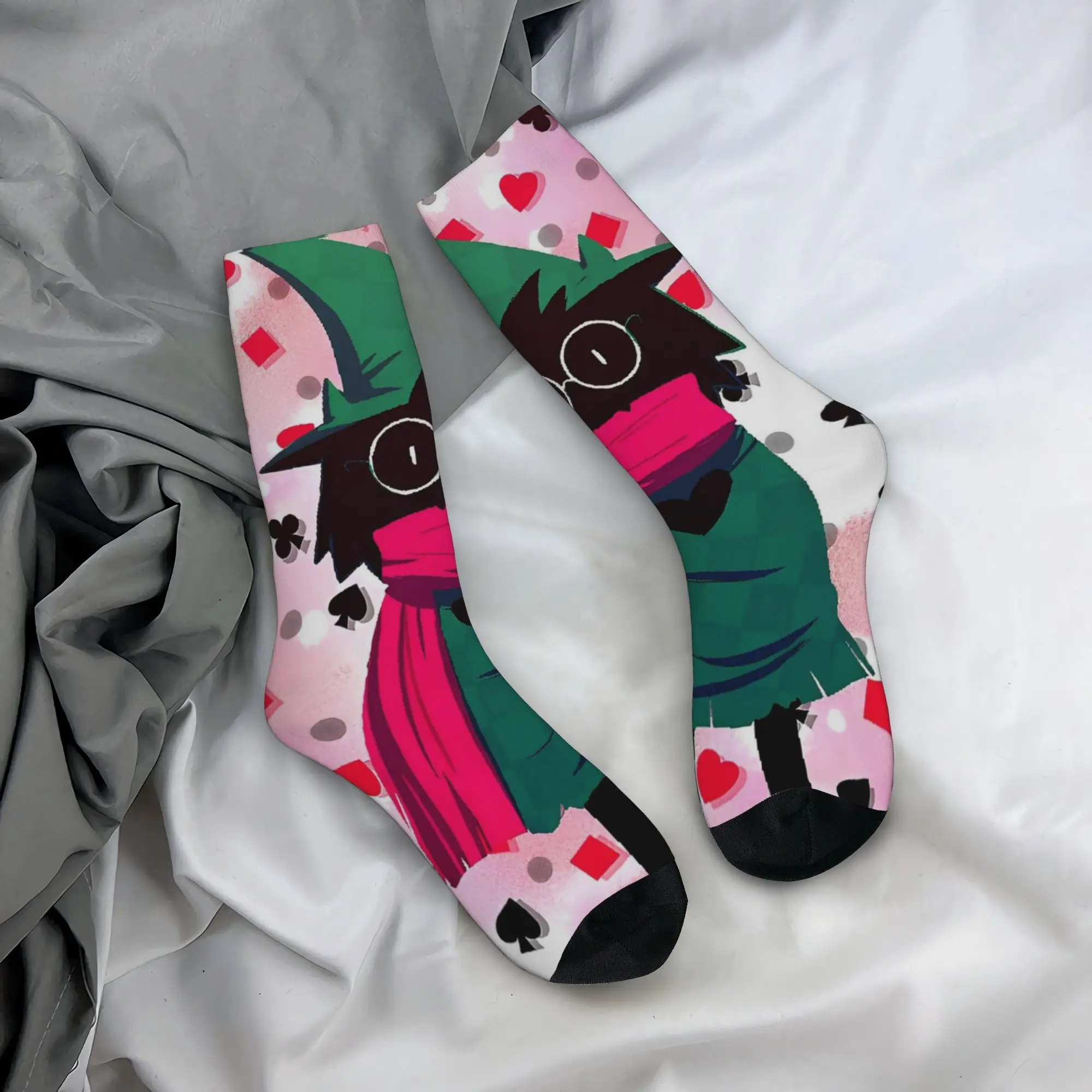 Cool Deltarunes Game Basketball Socks  Long Socks for Unisex Non-slip