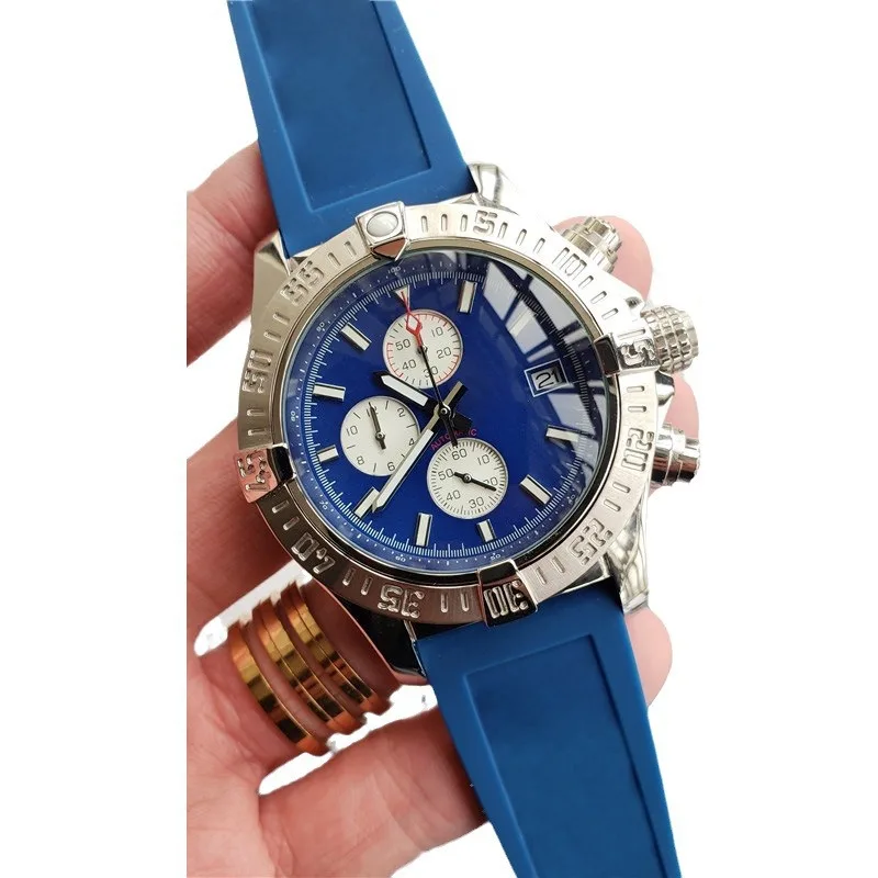 2025 Men's Luxury 5-Hand Sweep Second Watch Quartz Movement Stainless Steel Sapphire Crystal Water Resistant 100M