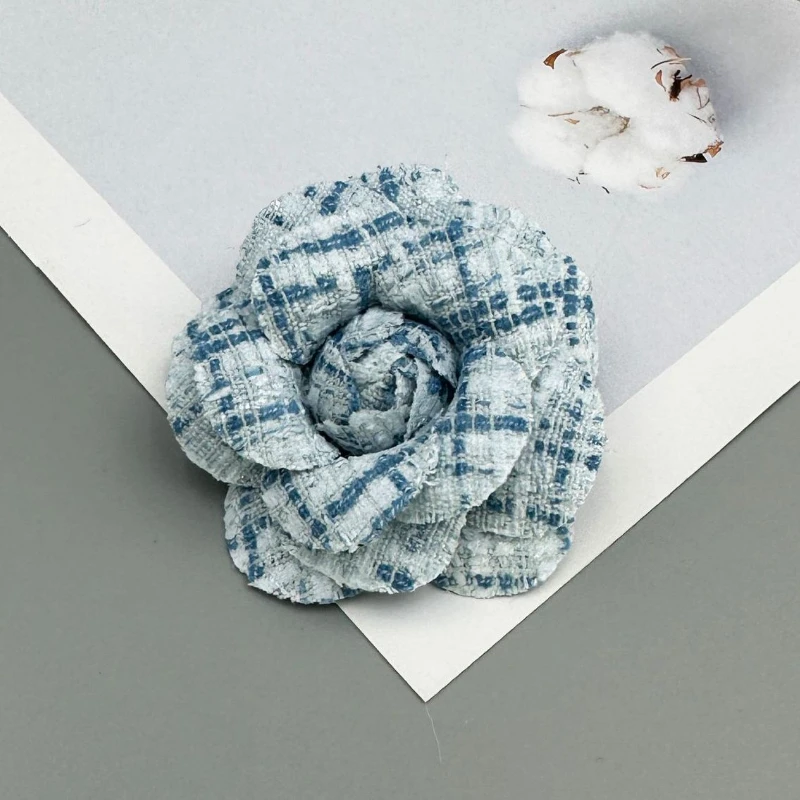 Handgemachte Tuch Kunst Blume Brosche Koreanische Mode Kamelie Corsage Anstecknadeln für Frauen Kleidung Schmuck Zubehör Geschenke – Detail 4