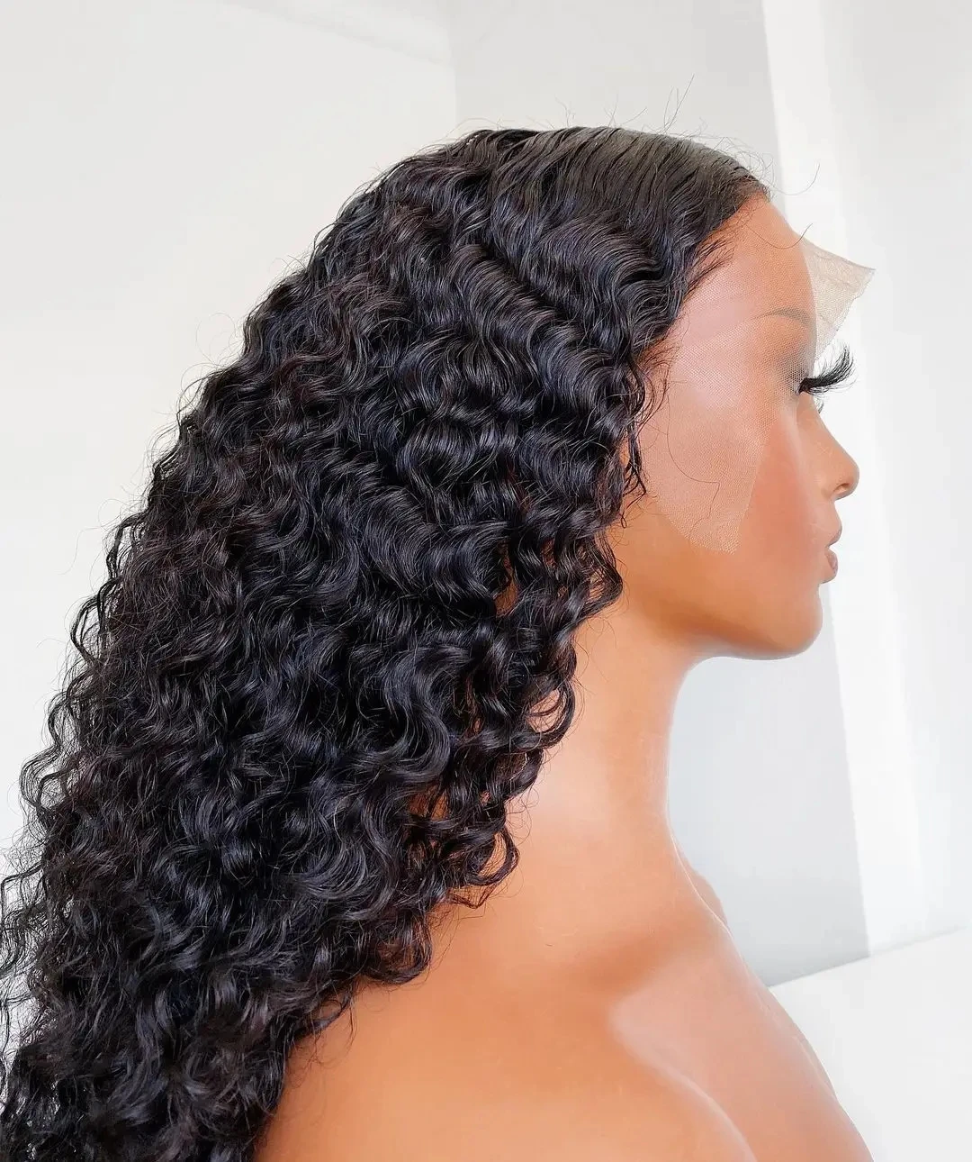 Peruca dianteira sem cola para mulheres negras, longo, macio, encaracolado, cabelo do bebê, sem cola, pré-arrancadas, resistente ao calor, diariamente, 26 ", 180 Densidade