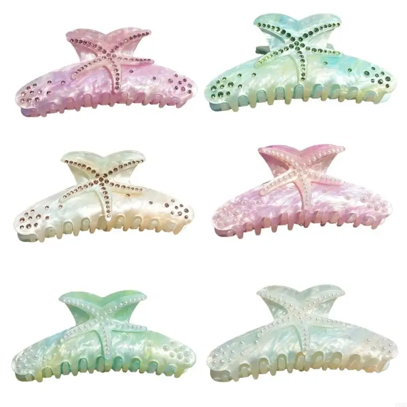 

39BC Модные тематические стразы для волос с когтями и морскими звездами, практичный акрил