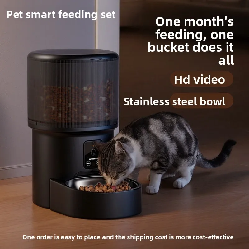 WiFi Smart Cat Feeder & Water Fountain Set with Camera Auto Pet Feeder Remote Control Voice Interaction for Cats Dogs Fedder Set
