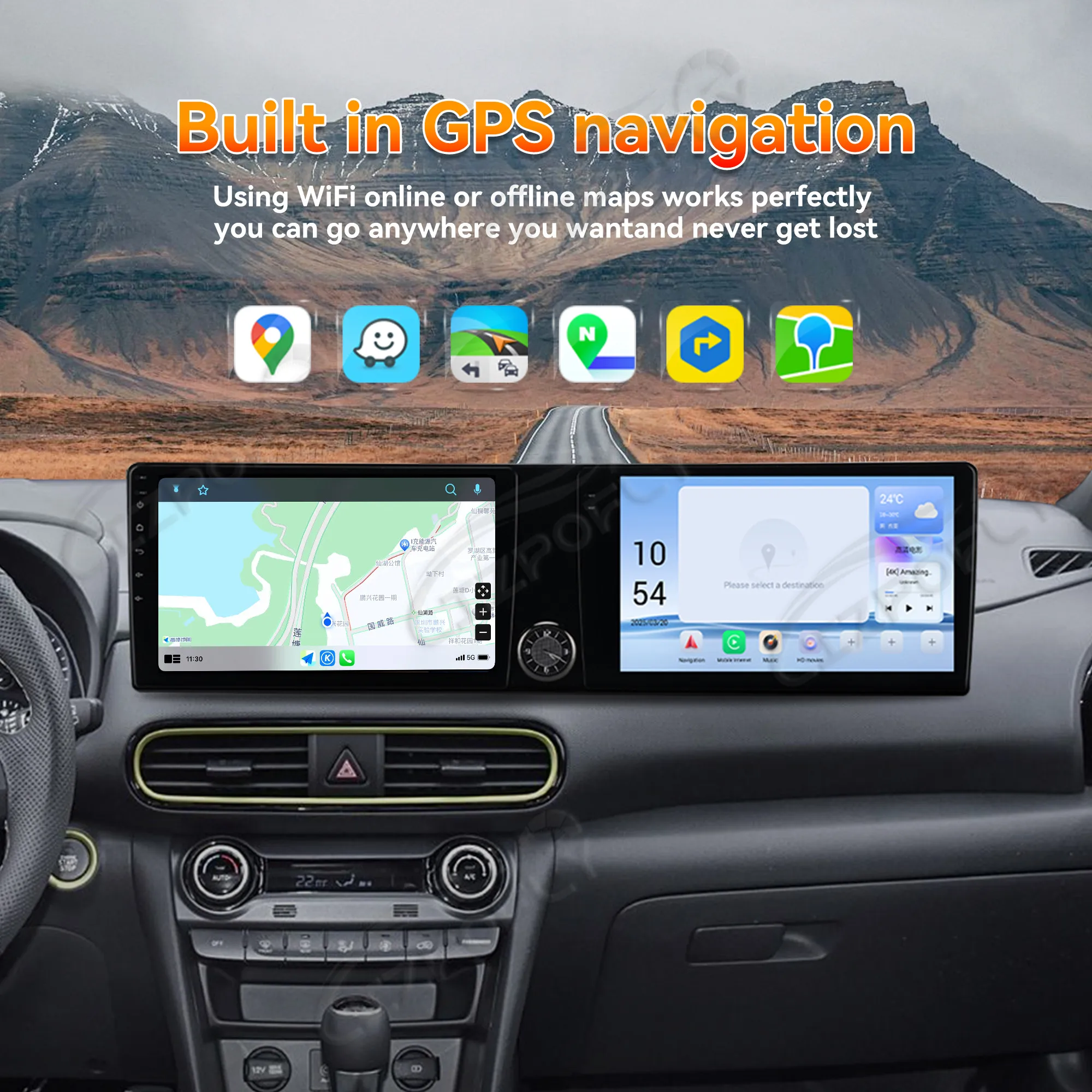 

Android 13 20,2-дюймовый автомобильный радиоприемник для Hyundai Rena 2011-2018 CarPlay HiCar стерео мультимедийный плеер с двойным экраном