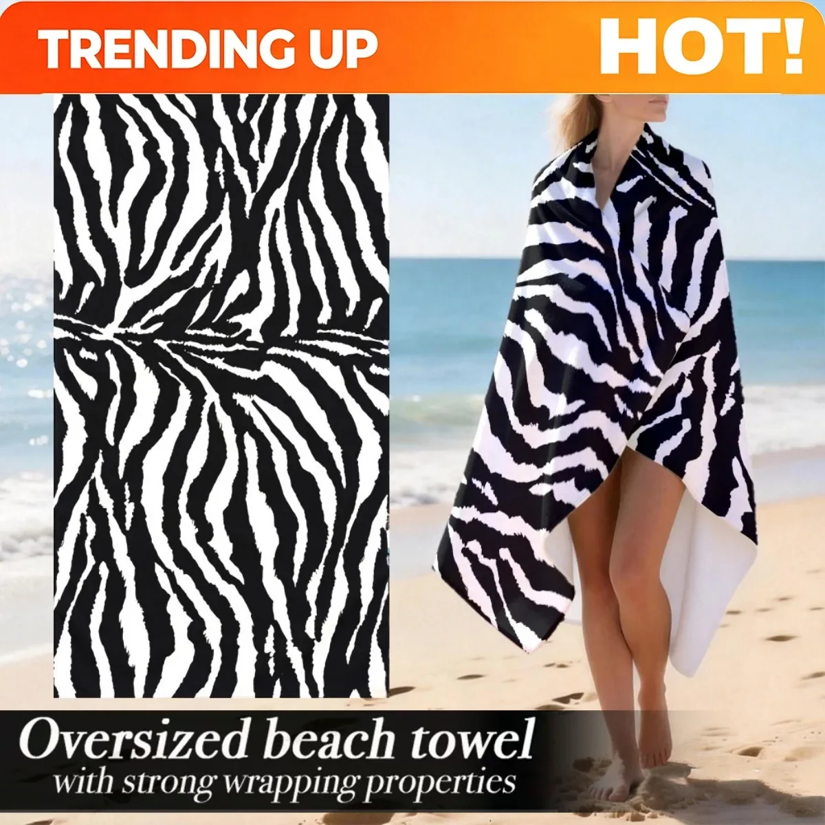 Custom Oversized Beach Towel | Luxurious Extra Large Plush Absorbent Bath Towel With Excellent Wrapping Features | Ideal For Out