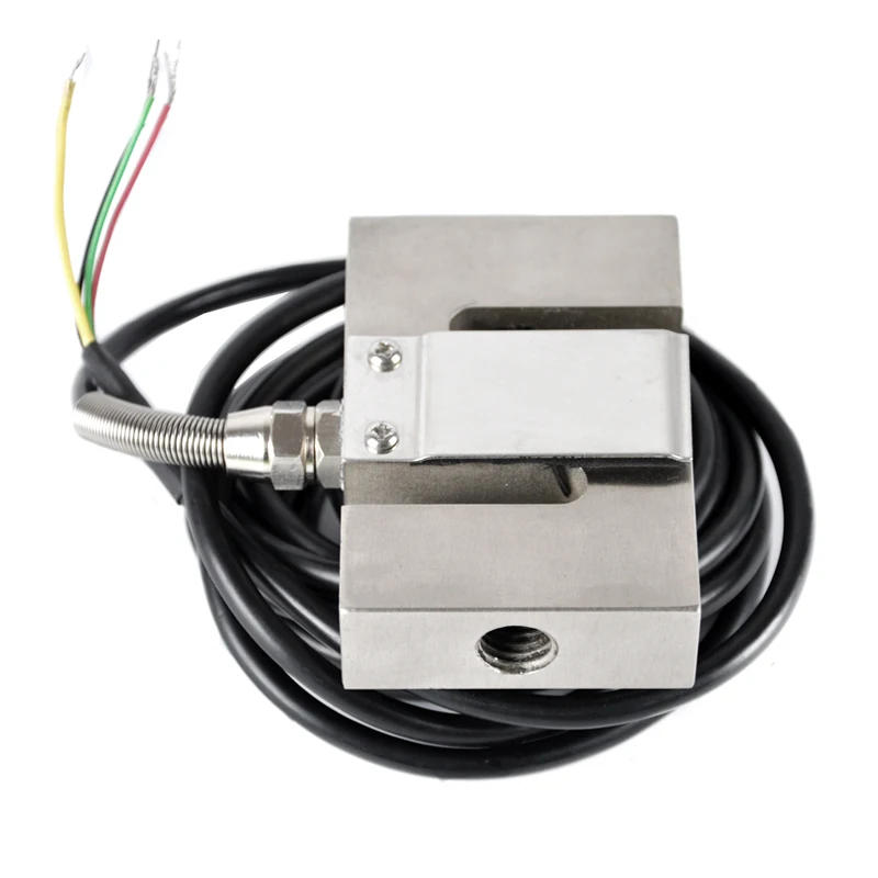 S Type Weighing Sensor Load Cell +Load Cell Indicator Kit, Stable Weight Transducer 100-240V AC 5 Digital Display Instrument