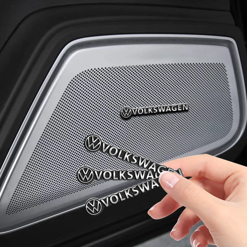 2/4Pcs Harman Kardon Metal Speaker Emblem Audio Car 3D Sticker For Volkswagen VW Touran Beetle Golf Passat Jetta Polo Bora CC